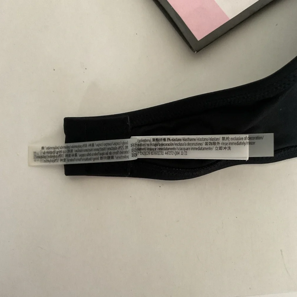 Victorias Secret Black Strapless Bikini Top Size  36DD NWOT